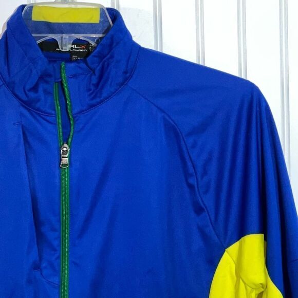 Ralph Lauren RLX Performance Jacket Men Small Blue Yellow Long Slv Full Zip Golf - Picture 5 of 12
